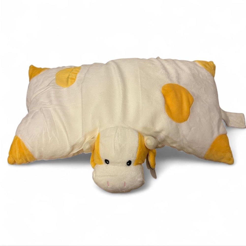 Yellow and White Cow Pillow Pet